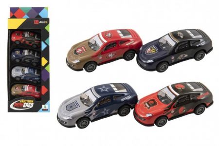 Teddies Auto závodní 4ks kov/plast 8,5cm na zpětné natažení v krabičce 11x28x5cm