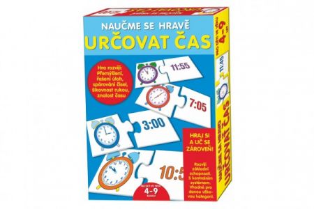 Teddies Puzzle deskové Naučme se hravě určovat čas v krabici 20x28x4cm