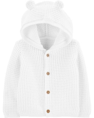 CARTERS CARTER'S Svetr s kapucí s oušky White neutrál LBB 9m, vel. 74