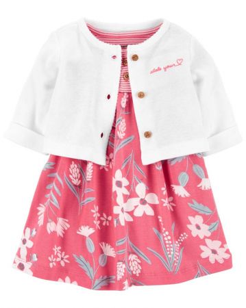 CARTERS CARTER'S Set 2dílný šaty s kalhotkami Pink dívka LBB NB/ vel. 56