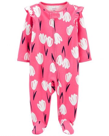 CARTERS CARTER'S Overal zip oboustranný Pink Flora dívka PRE