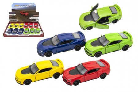 Teddies Auto Kinsmart Chevrolet Camaro ZL1 1:38 kov/plast 12,5cm 4 barvy na zpětné natažení 12ks v boxu