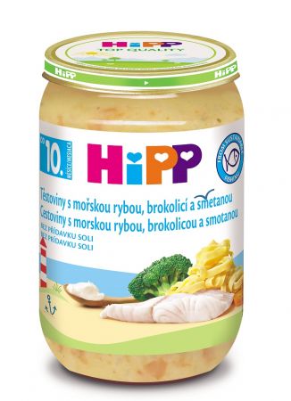 HIPP HiPP Těstoviny s mořkou rybou, brokolicí a smetanou 220 g, od 10. měsíce