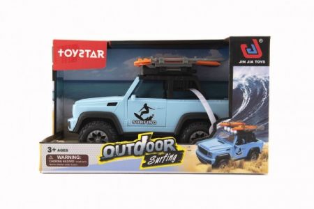 Teddies Auto terénní PICK UP plast 20cm na setrvačník na baterie se světlem se zvukem v krabici 27x16x12cm