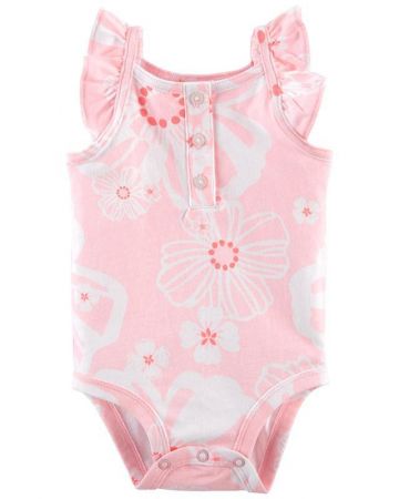 CARTERS CARTER'S Body tílko Pink Floral dívka NB/ vel. 56