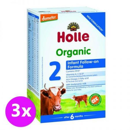 HOLLE 3x HOLLE Bio Dětská mléčná výživa 2 pokračovací