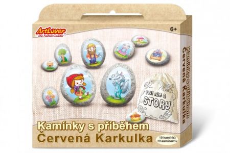 SMT Creatoys Kameny s příběhem se samolepkami Červená Karkulka kreativní sada  v krabičce 19x16x4cm