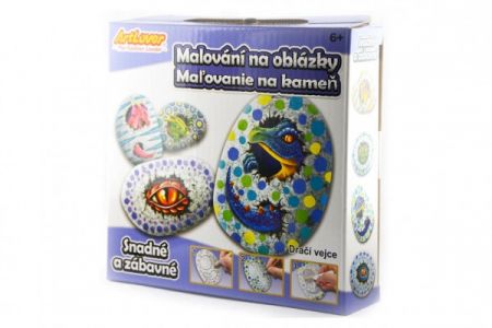SMT Creatoys Malování na oblázky/kameny Dračí vejce kreativní sada v krabičce 15x14,5x4cm