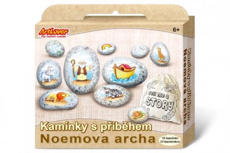 SMT Creatoys Kameny s příběhem se samolepkami Noemova archa  kreativní sada  v krabičce 19x16x4cm