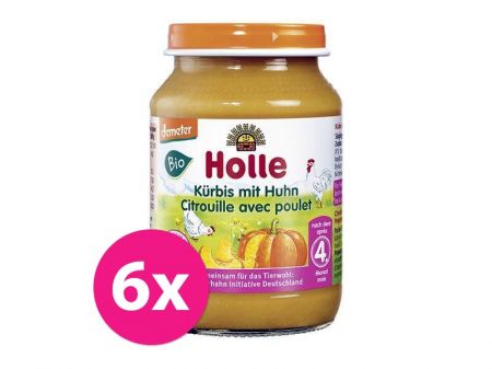 HOLLE 6x HOLLE Bio Dýně s kuřecím masem - masový příkrm, 190 g