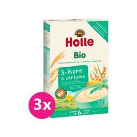 HOLLE 3x HOLLE Kaše nemléčná Bio 3 druhy zrna 250 g