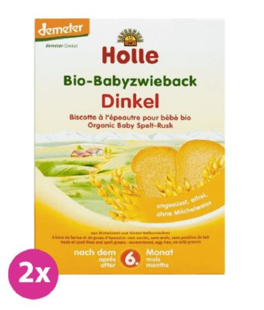 HOLLE 2x HOLLE Bio Dětské špaldové suchary, 200 g