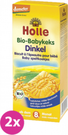 HOLLE 2x HOLLE Bio Dětské špaldové keksy, 150 g