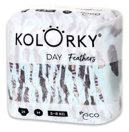 KOLORKY KOLORKY DAY Pleny jednorázové eko, peří M (5-8 kg) 21 ks