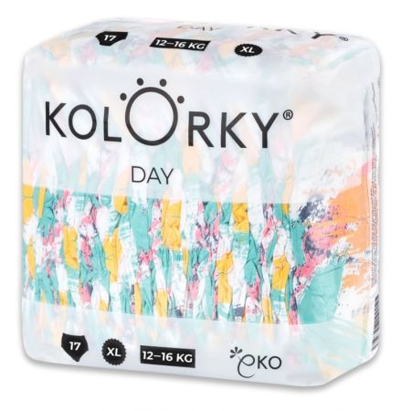 KOLORKY KOLORKY DAY Pleny jednorázové eko, štětec XL (12-16 kg) 17 ks