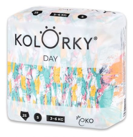 KOLORKY KOLORKY DAY Pleny jednorázové eko, štětec S (3-6 kg) 25 ks