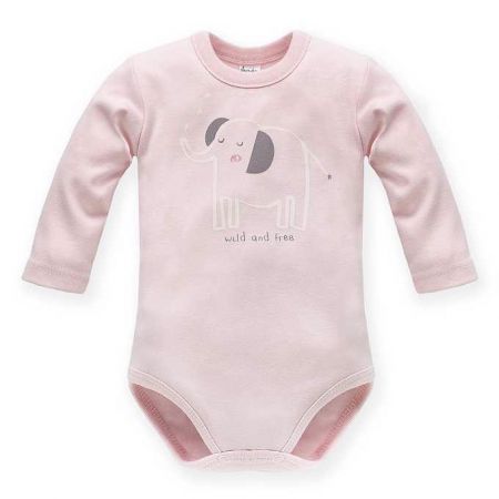 PINOKIO PINOKIO Body dlouhý rukáv Wild Animals vel. 68 růžové