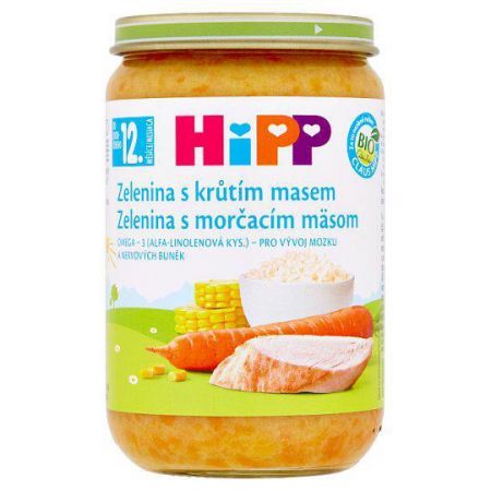 HIPP HiPP jemná zelenina s krůtím masem (220 g) - maso-zeleninový příkrm