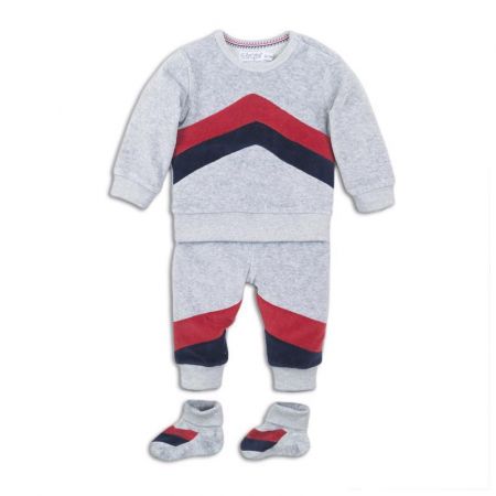 DIRKJE DIRKJE Set 2dílný + botičky D-BRAVE ENJOY 56 Grey melee + red + navy