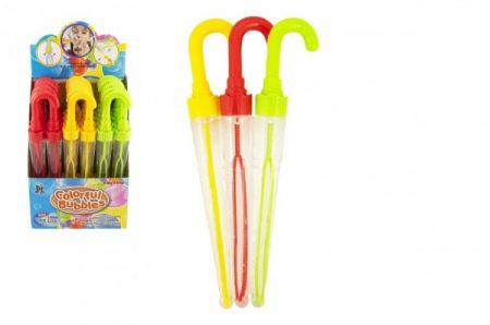 Teddies Bublifuk deštník plast 37cm 130ml 3 barvy 24 ks v boxu