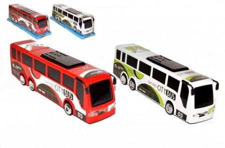Wiky Autobus plast 35cm na setrvačník 2 barvy v blistru 10x12x37cm