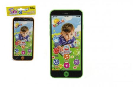 Teddies Telefon Mobil plast 7x14cm na baterie se zvukem 4 barvy v sáčku