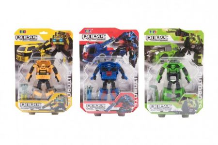 Teddies Transformer auto/robot plast 13cm 4 druhy na kartě
