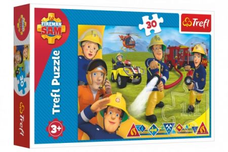 Trefl Puzzle Požárník Sam/Připraveni pomoct 30 dílků 27x20cm v krabici 21x14x4cm