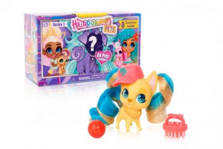 TM Toys Hairdorables kouzelné panenky - mazlíčci série 1 plast překvapení s doplňky v krabičce 17x10x8cm