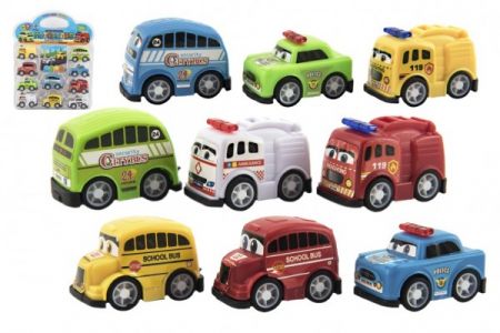 Teddies Sada auto mini 5cm plast 10ks v blistru