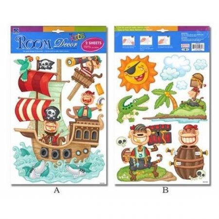 STICKER BOO Nástěnné dekorace na kartě PIRÁTI   DOPRODEJ
