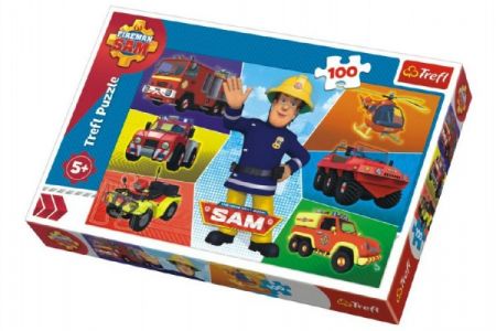 Trefl Puzzle Požárník Sam 100 dílků 41x27,5cm v krabici 29x19x4cm