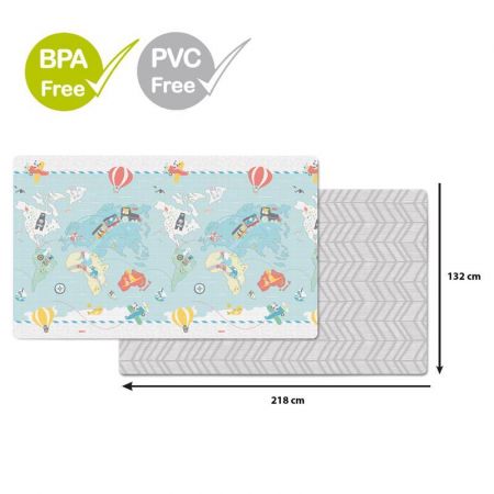 SKIPHOP SKIP HOP Podložka na hraní bez PVC a BPA 218x132cm Malý cestovatel 0m+