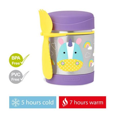 SKIPHOP SKIP HOP Zoo Termoska na jídlo se lžičkou/vidličkou Jednorožec 325 ml, 3r+