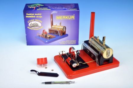 Merkur Toys MERKUR funkční model parního stroje Standart v krabici 28x11x20cm