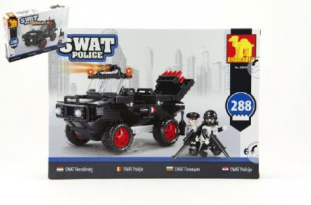 Dromader Stavebnice Dromader SWAT Policie Auto 288ks plast v krabici 35x25x5,5cm