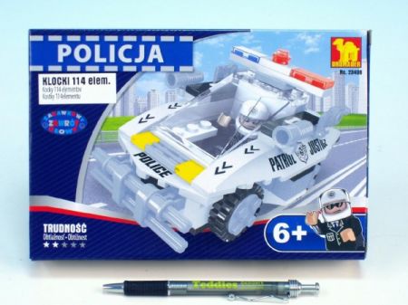 Dromader Stavebnice Dromader Policie Auto 23406 114ks v krabici 22x15x4,5cm