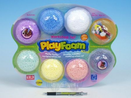 PEXI PlayFoam® Modelína/Plastelína kuličková s doplňky 7 barev na kartě 34x28x4cm