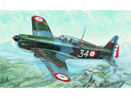 Směr Model Morane Saulnier MS 406 11x14,7cm v krabici 25x14,5x4,5cm