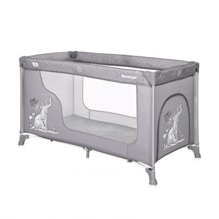 Cestovní postýlka Lorelli MOONLIGHT 1 vrstva GREY FUN
