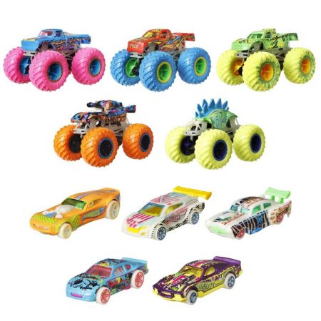 MATTEL - Hot Wheels Monster Trucks Svítící Ve Tmě Angličák & Truck , Mix Produktů