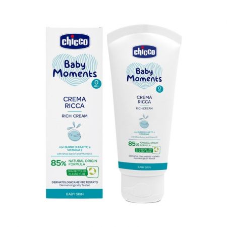 Chicco CHICCO Krém vyživující Baby Moments 85% přírodních složek 100 ml, 0m+