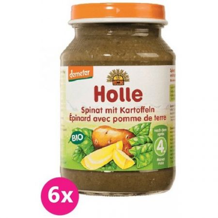 HOLLE 6x HOLLE Bio Špenát s bramborem - zeleninový příkrm, 190 g