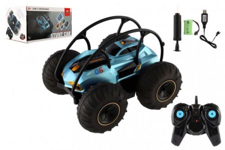 Teddies Auto RC kaskadérské otáčecí voděodolné plast 22cm 24MHz na baterie v krabici 36x19x22cm