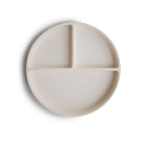 Mushie Silikonový talíř s přísavkou-Ivory