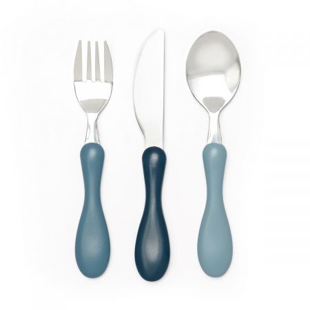 Dětský příbor - lžíce, vidlička, nůž, Powder Blue (Powder Blue)