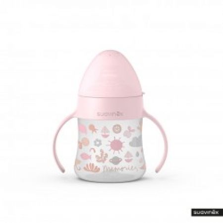 Suavinex láhev první s oušky MEMORIES 150ml Růžová s obrázky