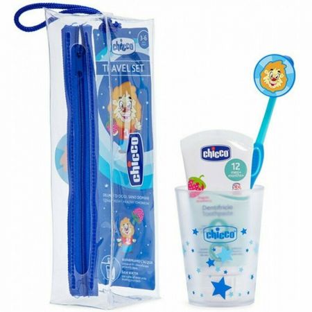 Chicco CHICCO Set péče o zuby Travel modrý, 3r+