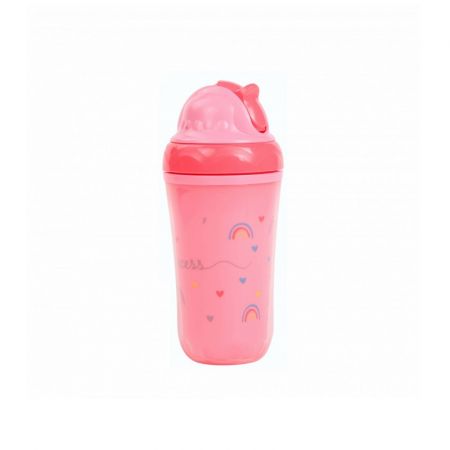 Baby nova termohrnek hrneček s brčkem 250 ml 6m+ pink