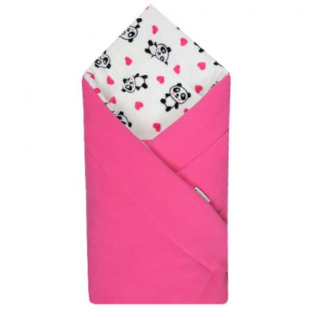 Babyrenka zavinovačka termo Polar Fleece 90x90 Panda fuchsia